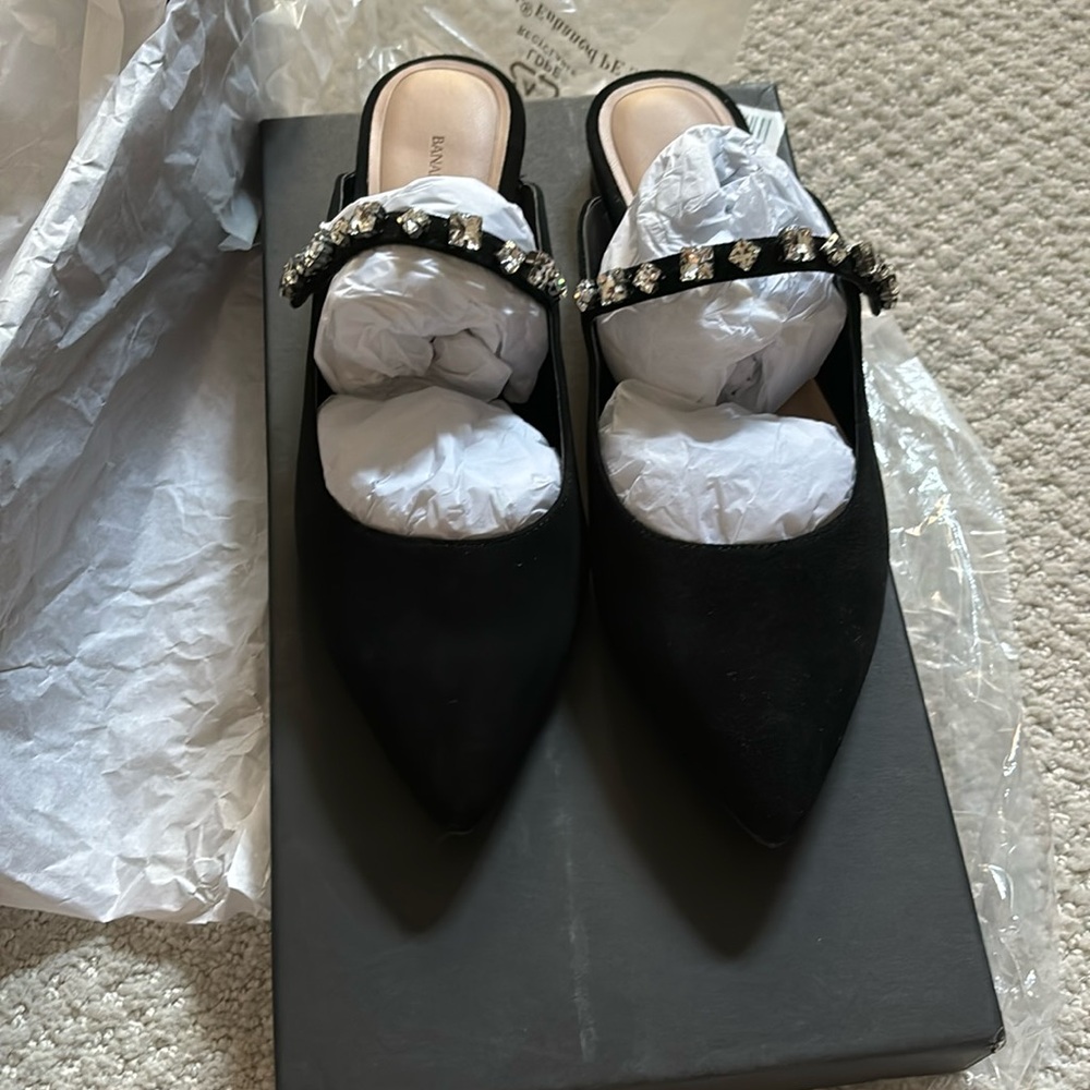 Banana Republic embellished strap mule shoes NIB